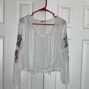 Light weight top with embroidered design